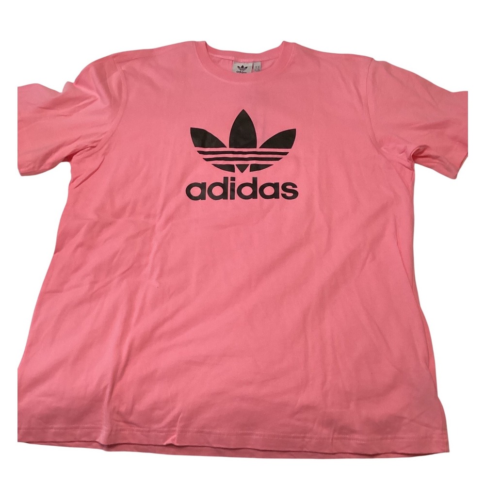 Adidas Originals Men Essentials Trefoil Tee Bliss Pink Black KR8884 Size XL NWT - Picture 3 of 5